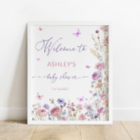 Fleur sauvage papillon Baby shower fille Bienvenue