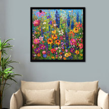 Fleur sauvage peinture sur terrain
