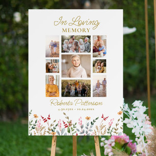Poster Fleur sauvage Photo Collage funéraire Accueil
