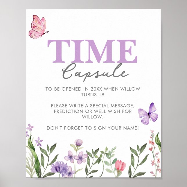 Poster Fleur sauvage Premier anniversaire heure Capsule (Devant)