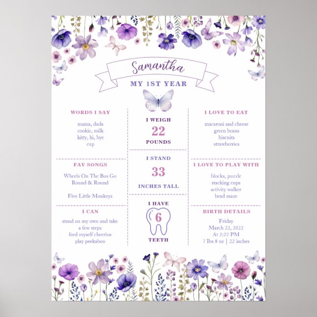 Poster fleur sauvage Premier anniversaire Jalon (Devant)