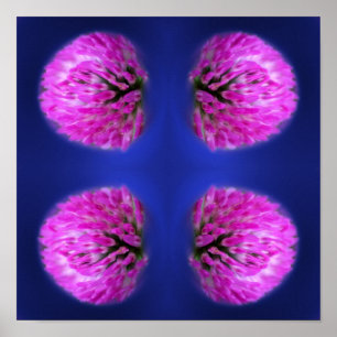 Poster Fleur sauvage Red Clover Abstrait