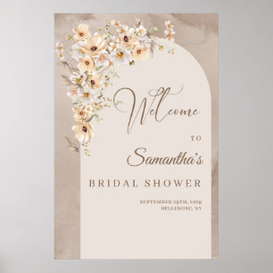 Poster Fleur sauvage rustique Boho arch Fête des mariées