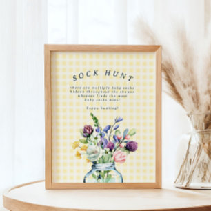 Poster Fleur sauvage rustique Mason Jar Baby Sock Hunt Ga