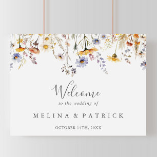 Poster Fleur sauvage Sunshine d'automne Mariage Bienvenue