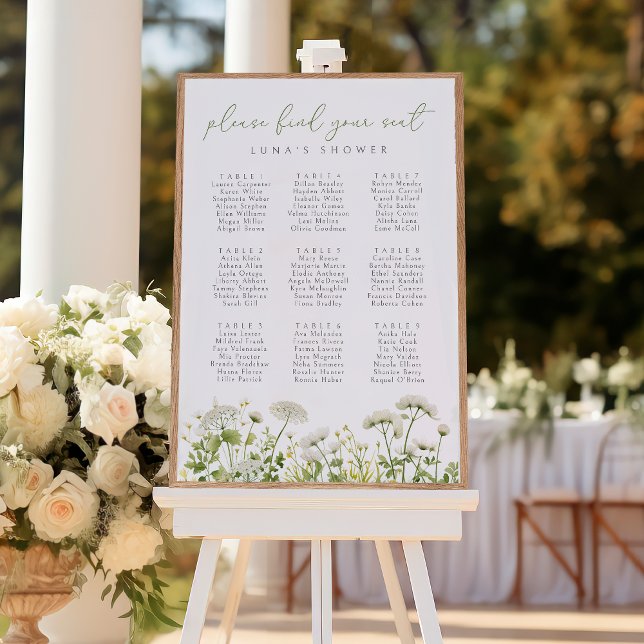 Poster Fleur sauvage Vert Baby In Bloom Seating Chart (Créateur téléchargé)