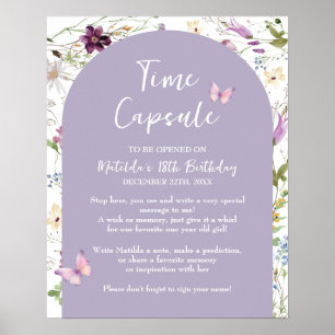 Poster Fleur sauvage Wild ONE Papillon Garden Time Capsul