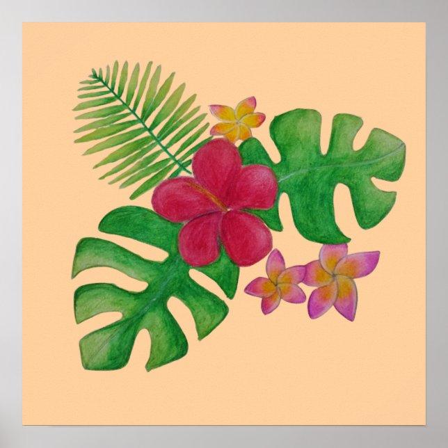 Poster Fleur tropicale (Devant)