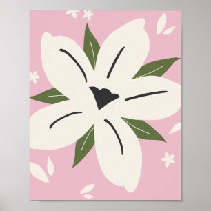 Poster Fleur tropicale 05 Botanique rose