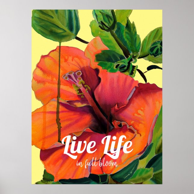 Poster Fleur vie en pleine fleur bonheur citent (Devant)