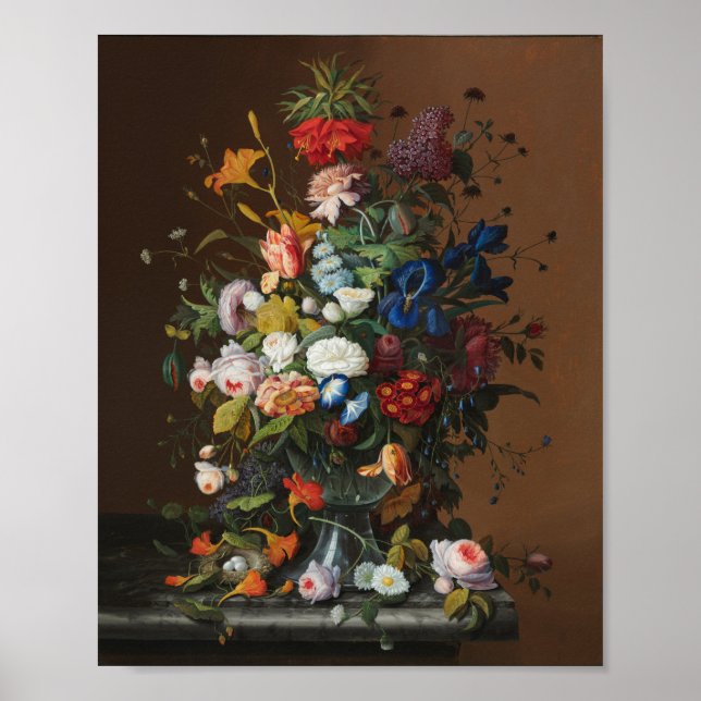 Poster Fleur vie morte avec le nid d'oiseau Severin Roese (Devant)