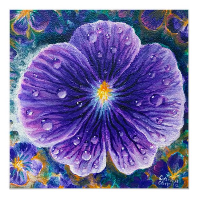 Poster Fleur violette (Devant)