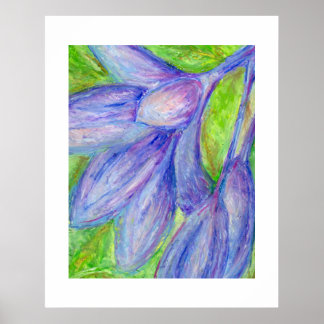 Poster Fleur violette au pastel à l'huile