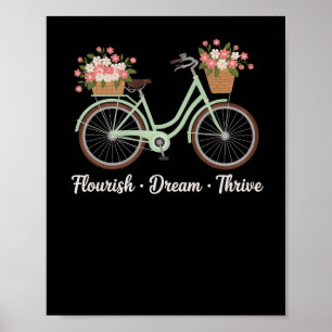 Poster Fleurir Rêve Prospérer Fleur Bike Trump Subtil Rés