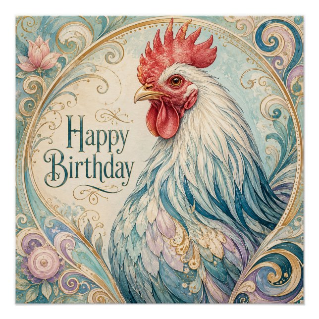 Poster Fleurissement d'anniversaire du Coq Royal (Devant)