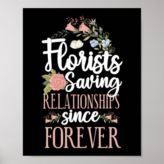 Poster Fleuriste Floristes Économiser Des Relations Depui (Devant)