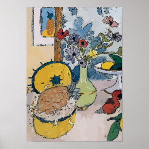 Poster Fleurs à ananas, après Matisse