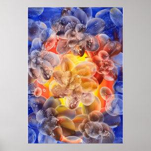 Poster Fleurs à la gouache peintes à la main et lauréates