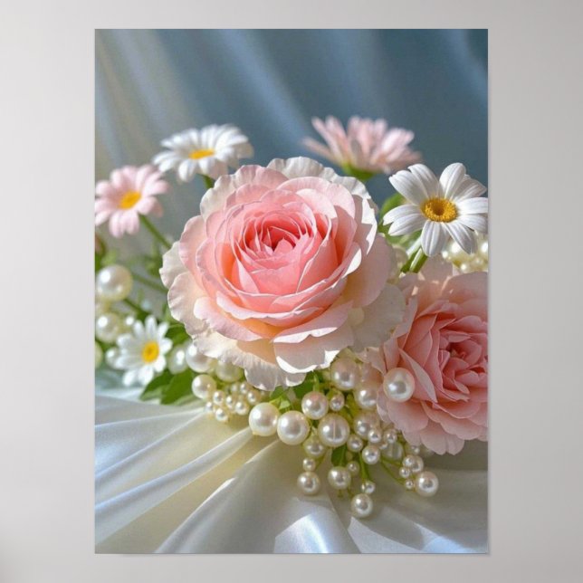 Poster Fleurs à l'élégance extravagante intemporelle (Devant)