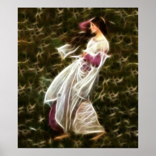 Poster Fleurs à vent Waterhouse Fractal Peinture