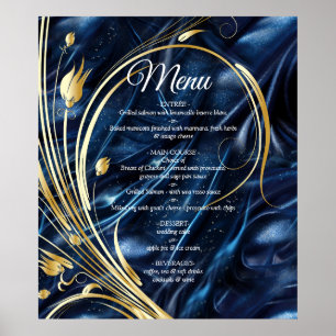 Poster Fleurs abstraites blanches et dorées sur Simmery B