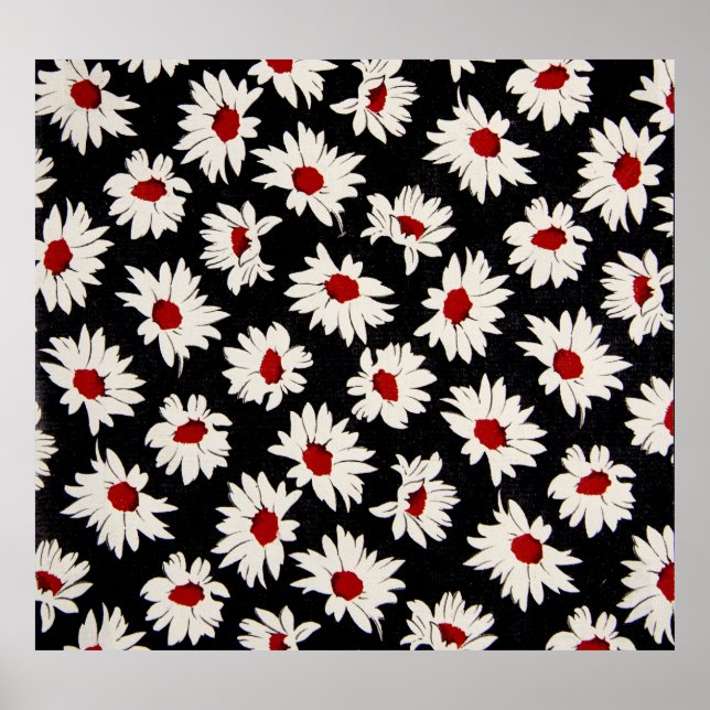 Poster Fleurs Abstraites, motif d'aquarelle d'art. (Devant)