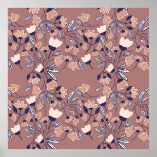 Poster Fleurs Abstraites sans couture motif. Dorsaire col