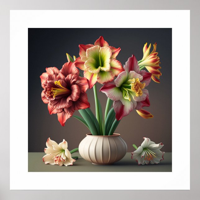 Poster Fleurs Amaryllis (Devant)