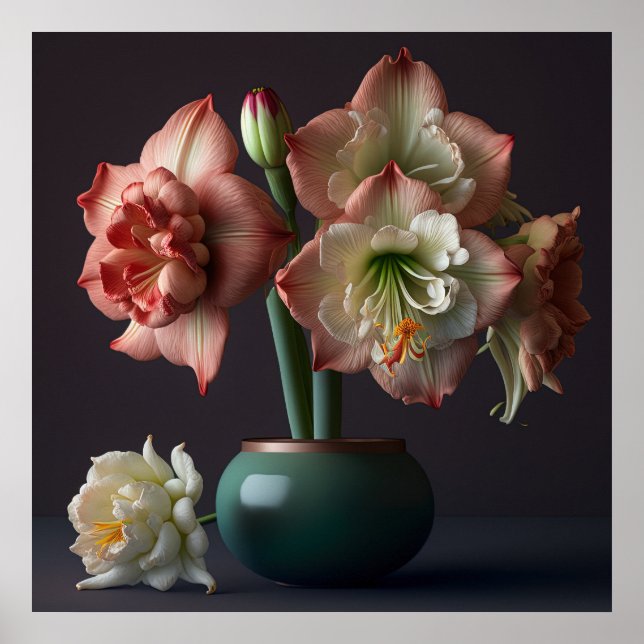 Poster Fleurs Amaryllis (Devant)