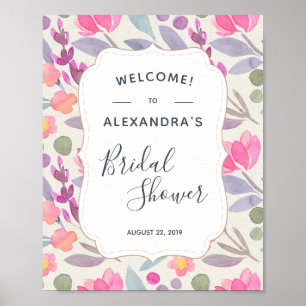 Poster Fleurs Aquarelle Envoûtantes   Bienvenue à la Baby