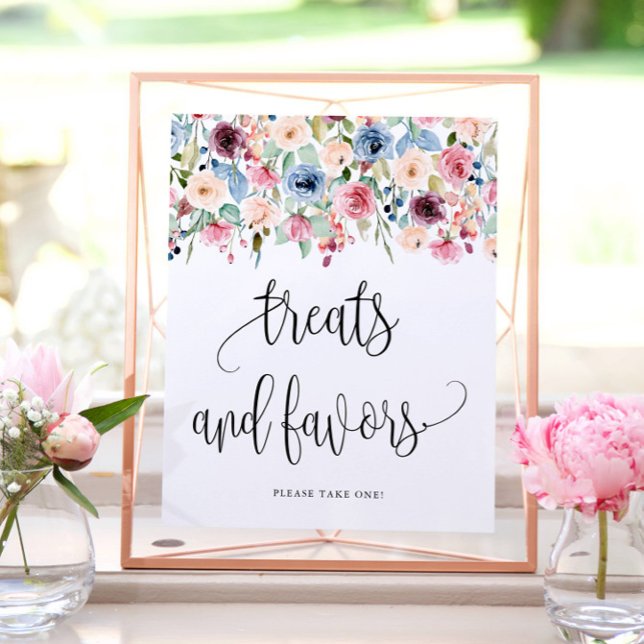 Poster Fleurs aquarelles Traitements + Faveurs Fleurir  (Créateur téléchargé)