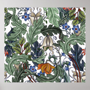 Poster Fleurs, art déco, moderne, sans soudure.