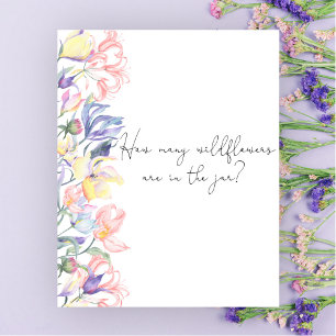 Poster Fleurs baby shower Devinez combien de fleurs sauva