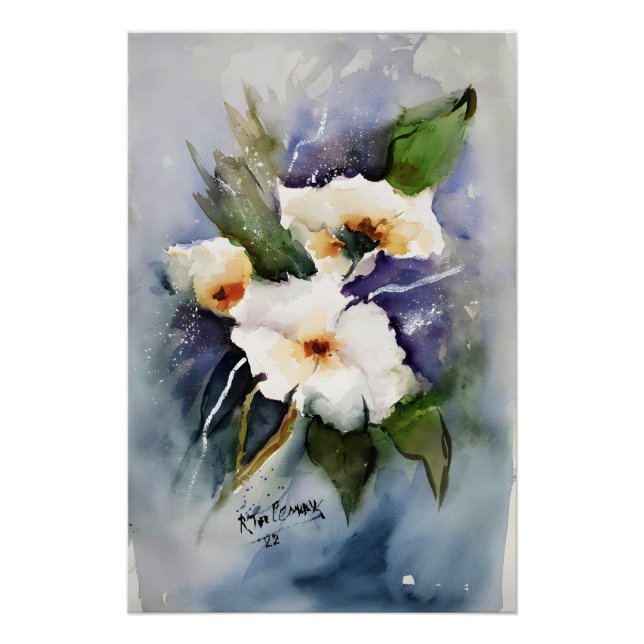 Poster Fleurs blanches (Devant)