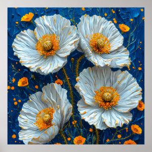 Poster Fleurs blanches