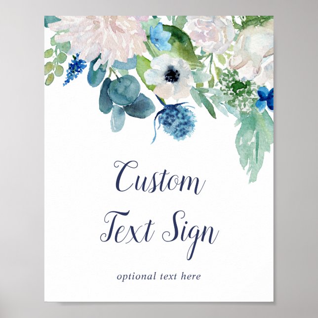 Poster Fleurs Blanches Classiques Enfant Fête Personnalis (Devant)