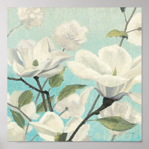Poster Fleurs blanches des sud