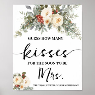 Poster Fleurs blanches d'hiver Combien de baisers pour Mm