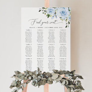 Poster Fleurs Bleu Poussiéreux, Verdure, Bohème, Plan de