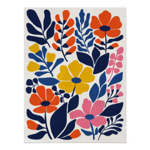 Poster Fleurs Bohèmes Moderne du Milieu du Siècle