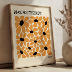 Poster Fleurs Boho Marché aux Fleurs de Paris Moderne Min