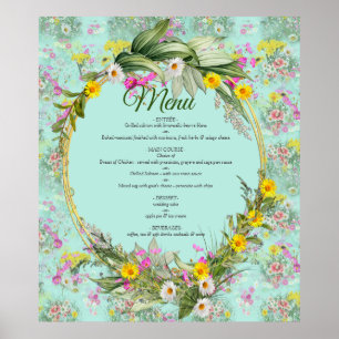 Poster Fleurs classiques de la prairie rétro