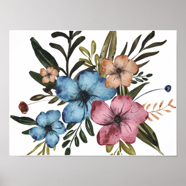 Poster Fleurs colorées (Devant)