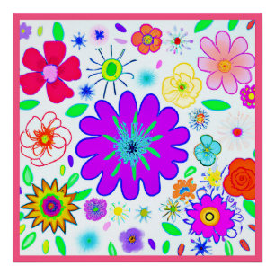 Poster Fleurs colorées Motif