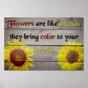 Poster Fleurs comme amis