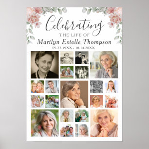 Poster Fleurs commémoratives célébrant la vie 21 Collage 