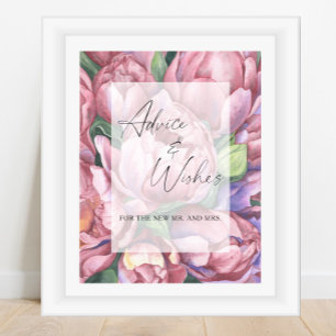 Poster Fleurs - Conseils et voeux pour les jeunes mariés