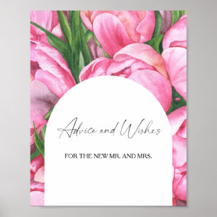 Poster Fleurs - Conseils et voeux pour les jeunes mariés