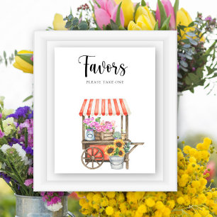 Poster Fleurs cultivées localement Faveurs de baby shower