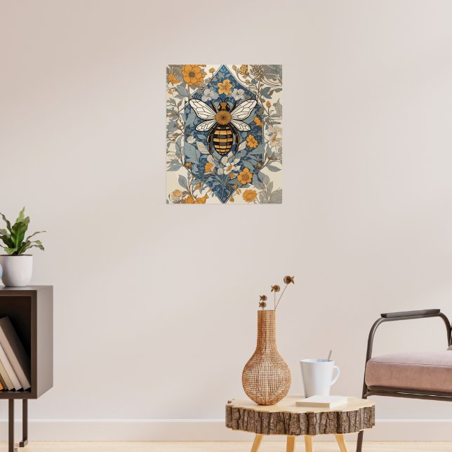 Poster Fleurs d'abeilles vintages et sauvages (Salon 3)